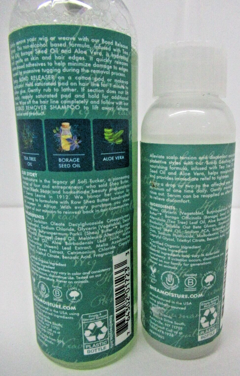 Shea Moisture Wig & Weave Bond release Spray 4.1floz & Scalp Soother 2floz