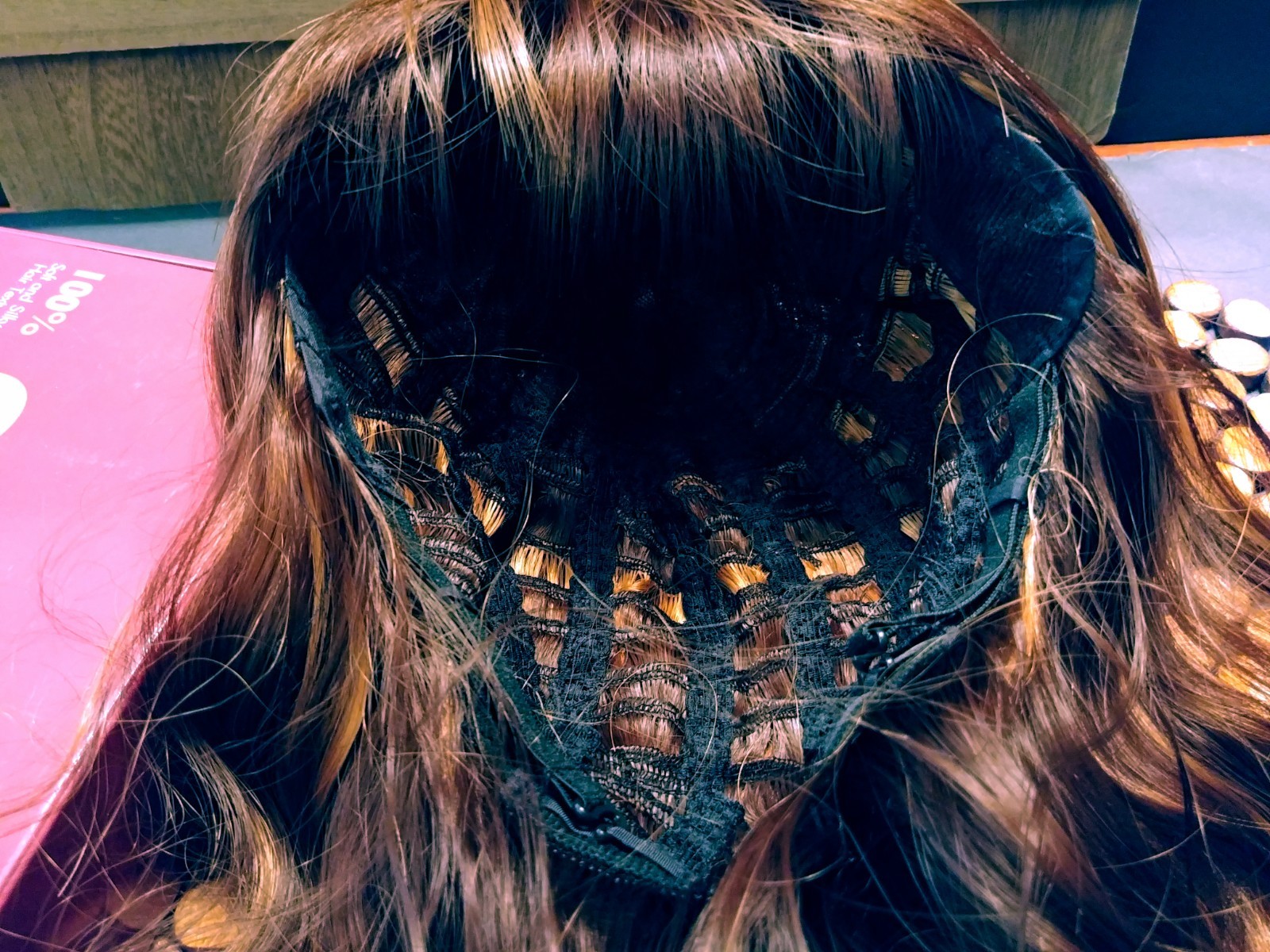 Short Wavy Bob Wig with Bangs Caramel Reddish Brown , Wavy 16″ Soft & Silky #F2