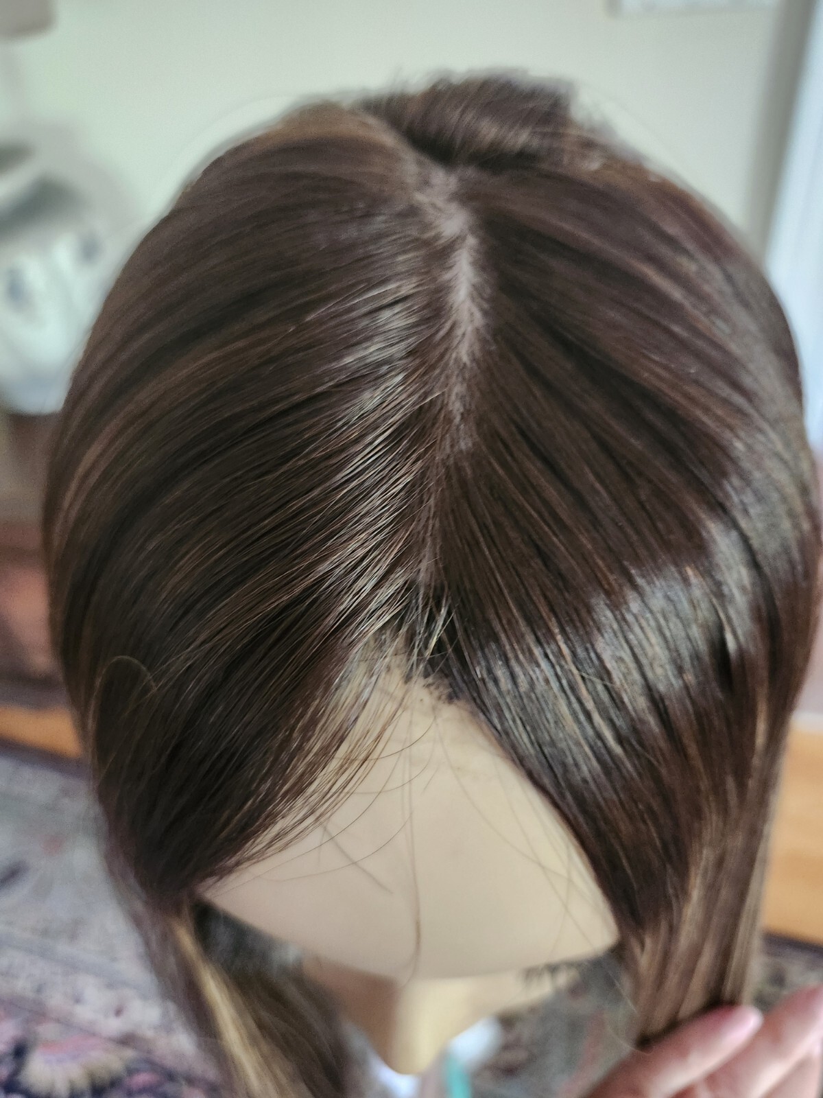 100% HUMAN RUSSIAN HAIR TOPPER SILKTOP 8X8 CAP 18″ LONG FREE PARTING HIGHLIGHTS
