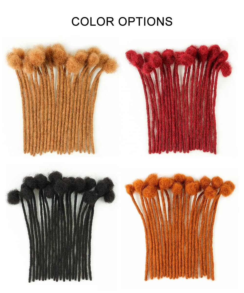 Adiasai 0.6Cm Width 4 Inch 60 Strands 100 Human Hair Loc Extensions Full