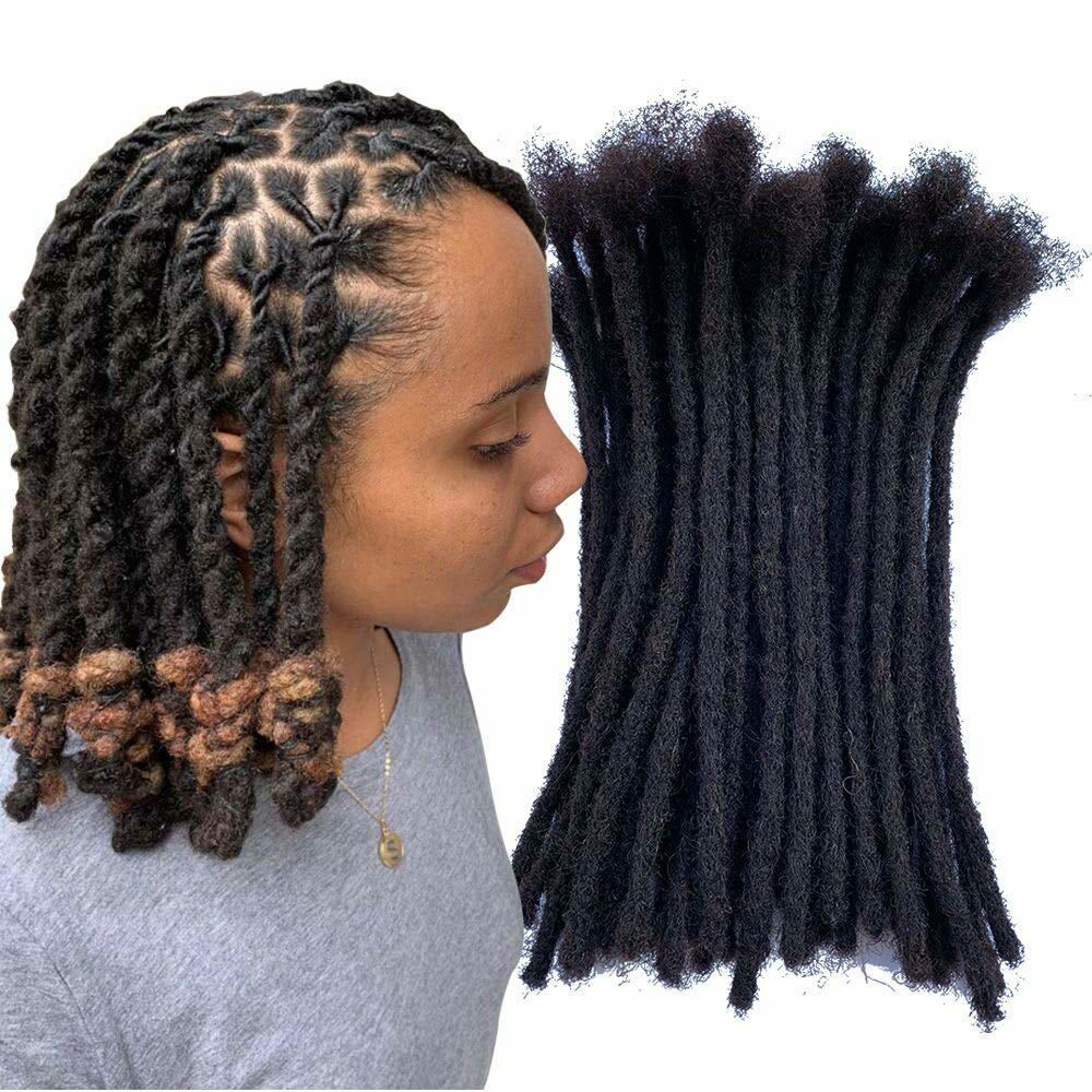 Handmade Dreadlocks 100% Human Hair Loc Extensions Crochet Braiding Women Men