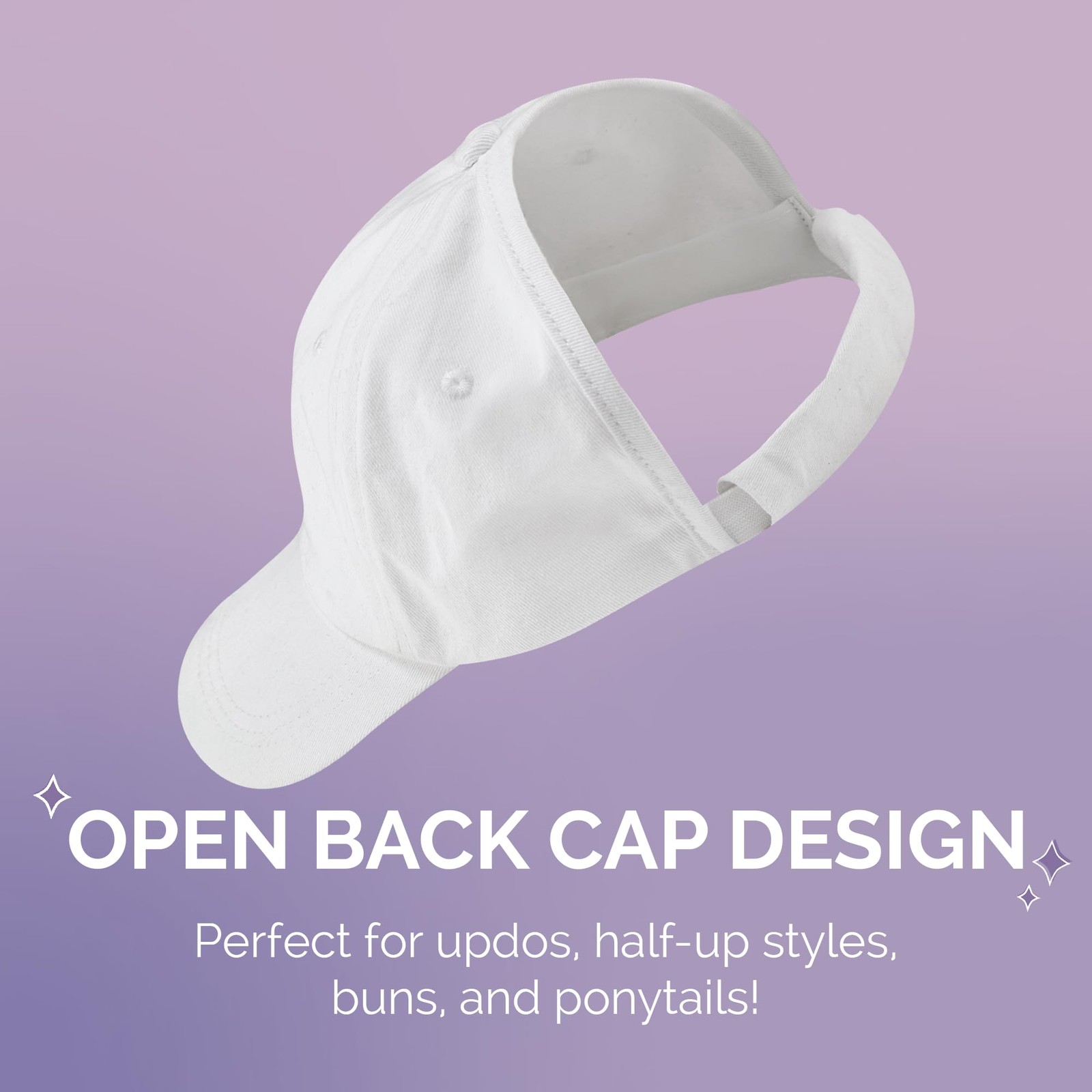 Badazz Backless Curl Cap, Denim Blue – Open-Back Ponytail Hat Designed for Cu…