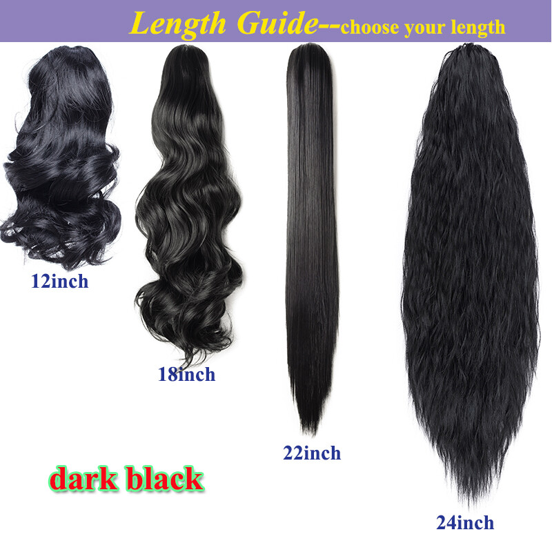 Hair Ponytail Clip In Hair Extensions Wrap Around Pony Tail Curly as Human Long
