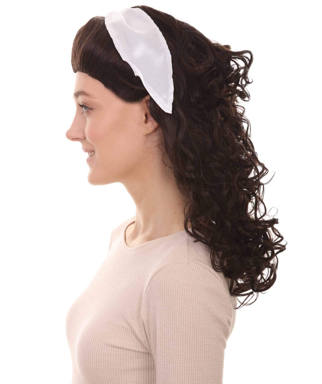 60s Homemaker Womens Dk. Brown Vintage Wig Premium Breathable Capless Cap HW-147