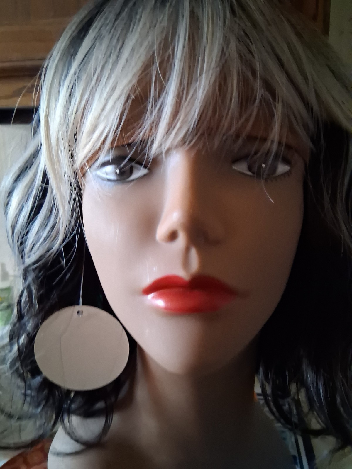 Platinum Blonde High Fiber Hair Wig with Bangs for Women Heat Resistant Fiber
