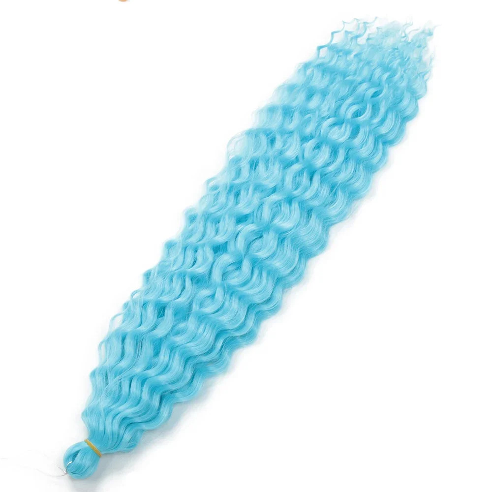 Ariel afro Curl Water Wave Braiding Hair Synthetic Crochet Blonde Pink Ombre