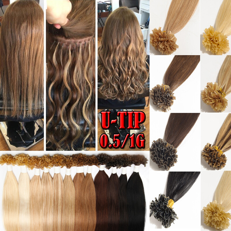 Russian U Tip Hair Pre Bonded Keratin Human Hair Extensions Fusion Thick 0.5G 1G