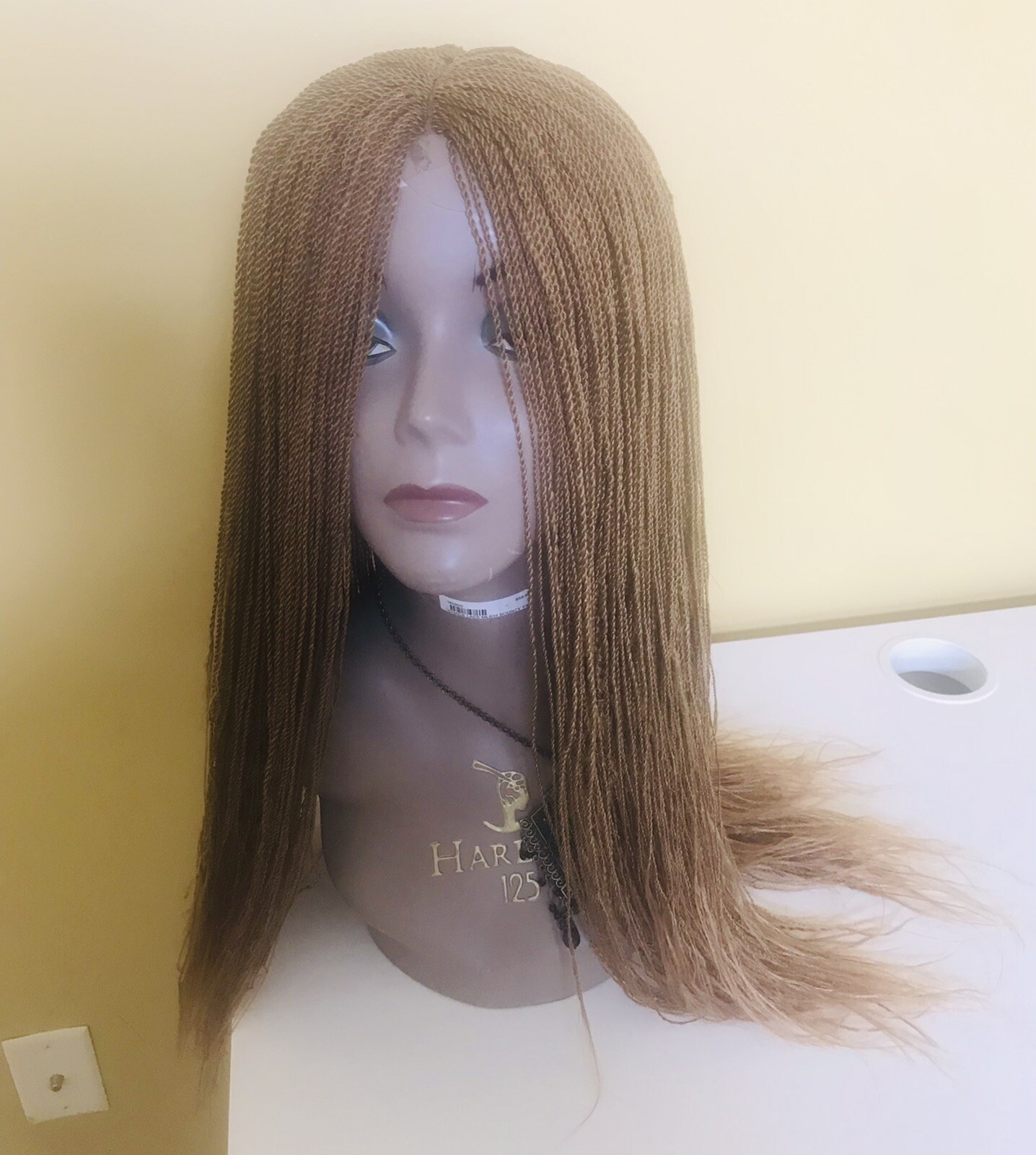 African Nigeria Handmade Hand Micro Braided Twist Wig Handmade Light Brown Color
