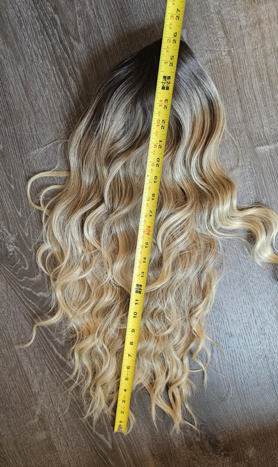 New LONG CURLY/WAVY LACE FRONT HIGHLIGHTS MIXED BLONDE WIG