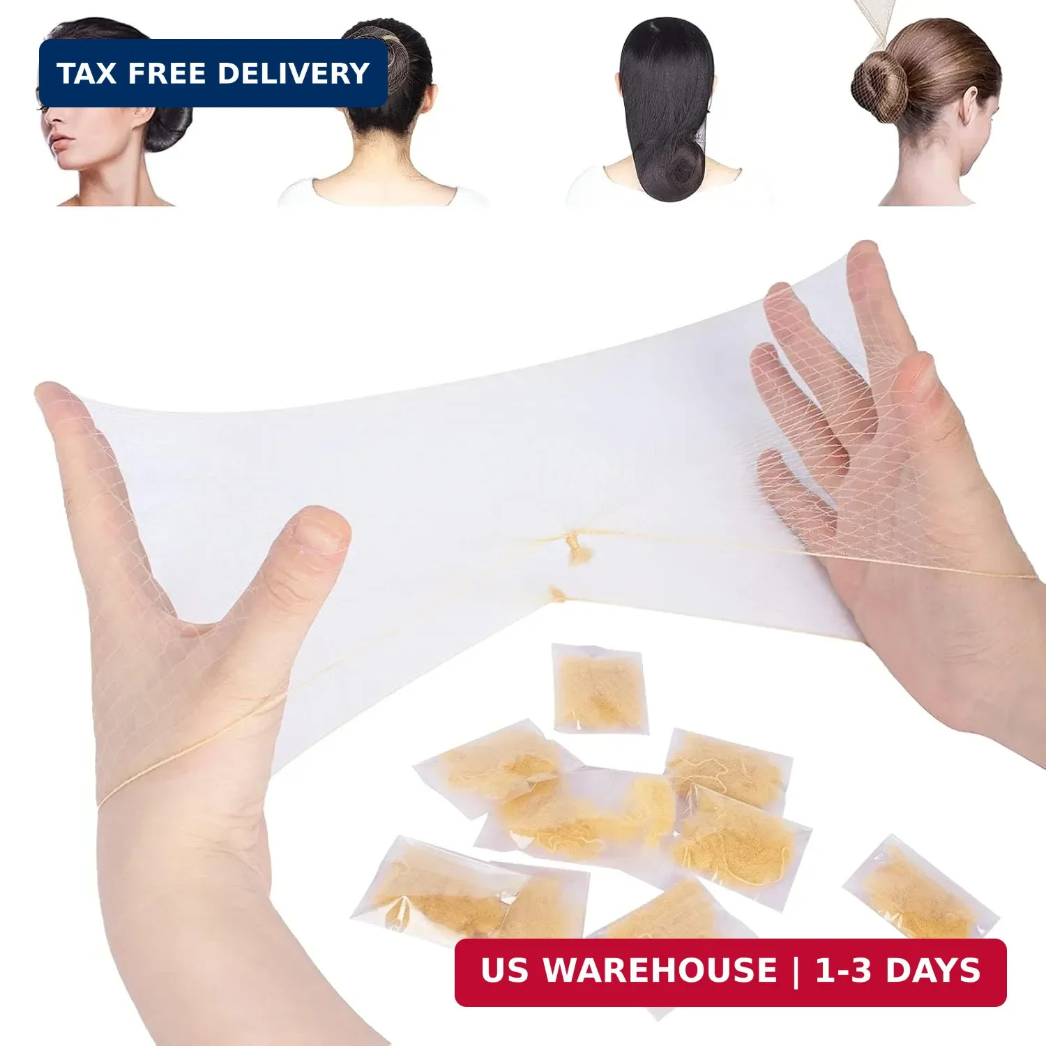 WeKen Pack of 20pcs Hair Nets Invisible Elastic Edge Mesh 50cm 20″ Blonde