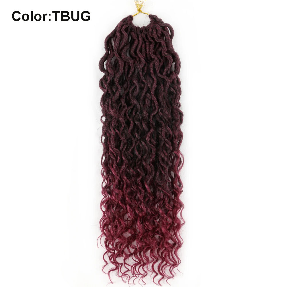 14″ – 24″ Faux Locs River Curly Crochet Hair Boho Goddess Braid Hair Extensions