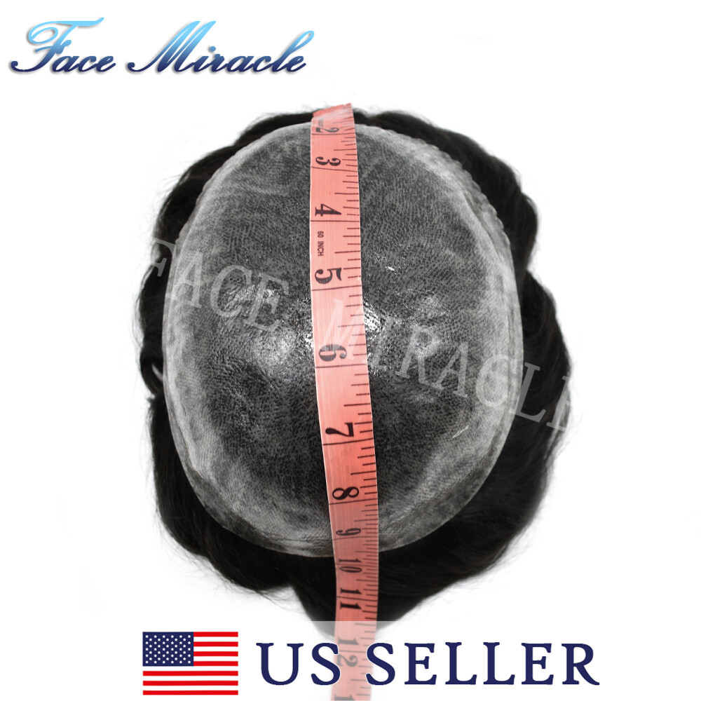 Full PU Toupee for Men Human Hair Replacement Systems Thin Skin Mens Toupee Wigs