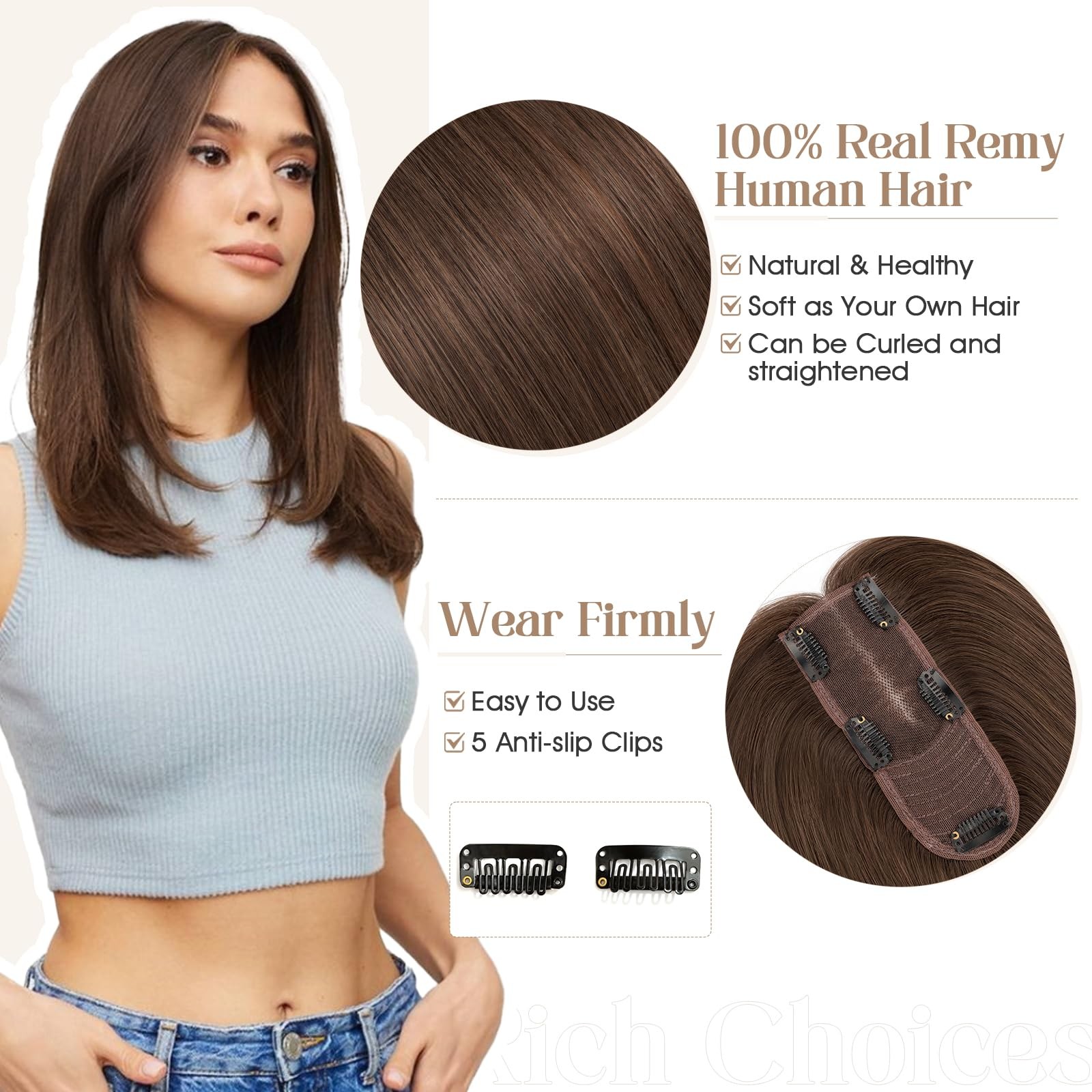 Rich Choices Hair Toppers For Women Real Human Hair 100 Human Remy Toppers For