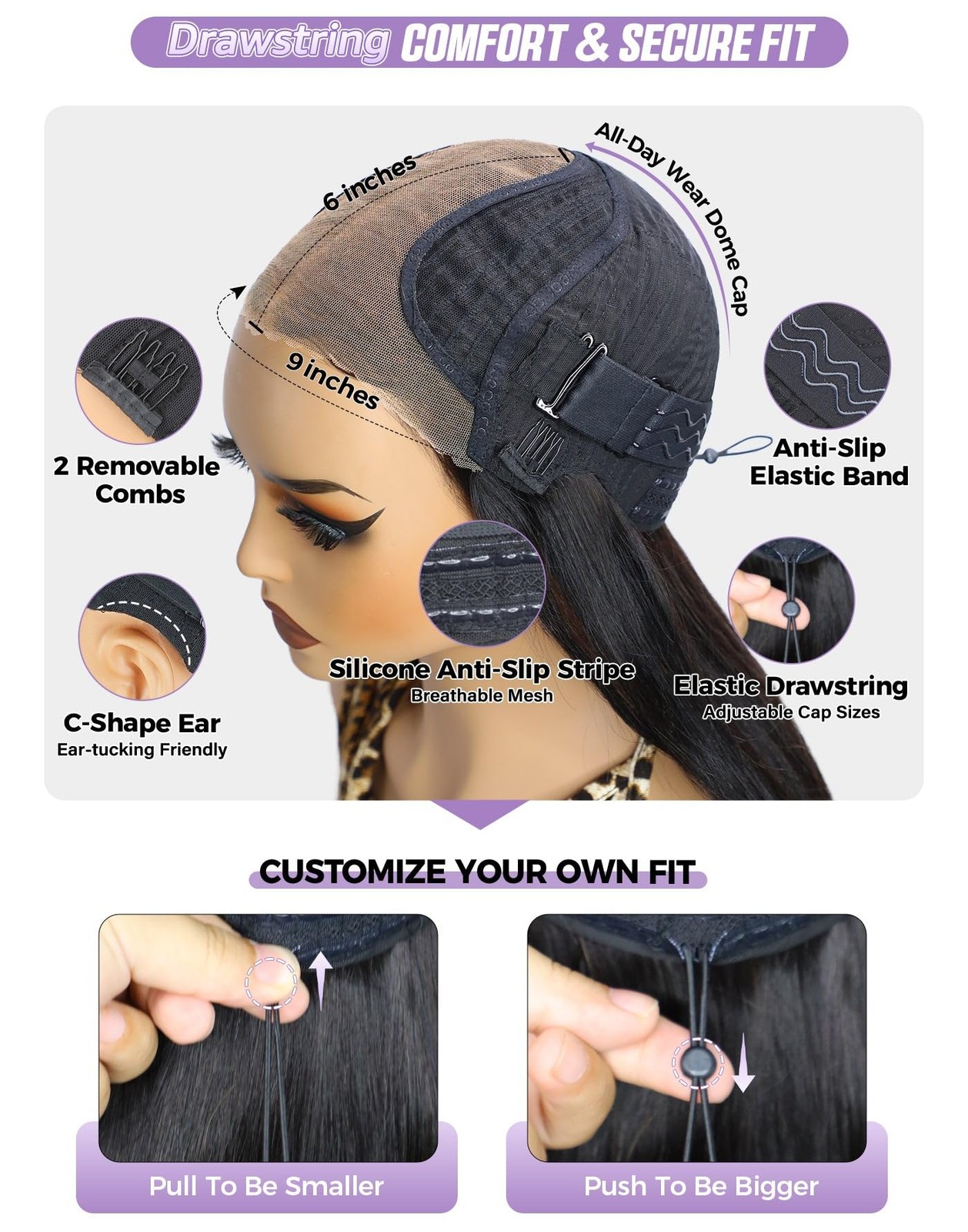 Oq Hair 4 Brown Yaki Straight Bob Human Hair Wigs Pre Cut 9X6 T Part Ombre Lace