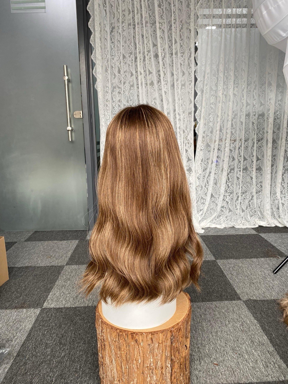 Lace Top Human Hair Wig Sheitel 23” | Slight Layer | Color 6/12/16 | Medium Cap