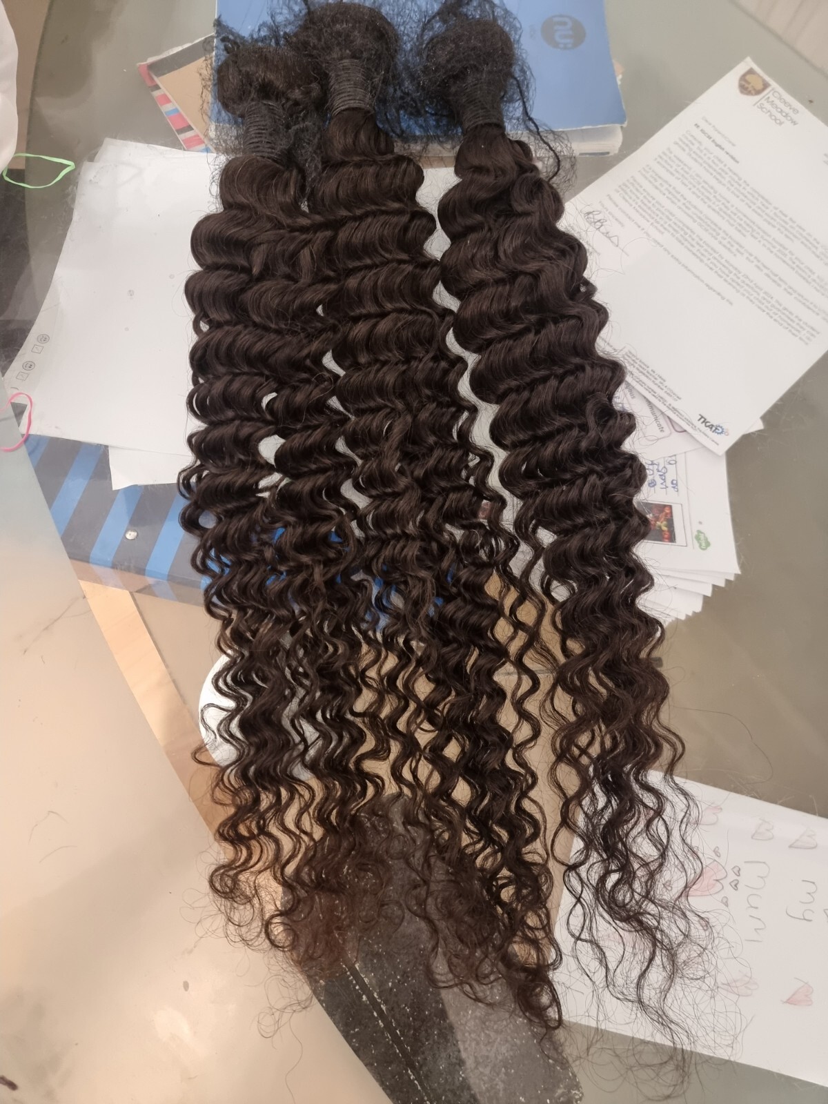 12A PERUVIAN RAW VIRGIN HUMAN HAIR 28+30+32INCH 300g DEEP WAVE NATURAL COLOR 1B#
