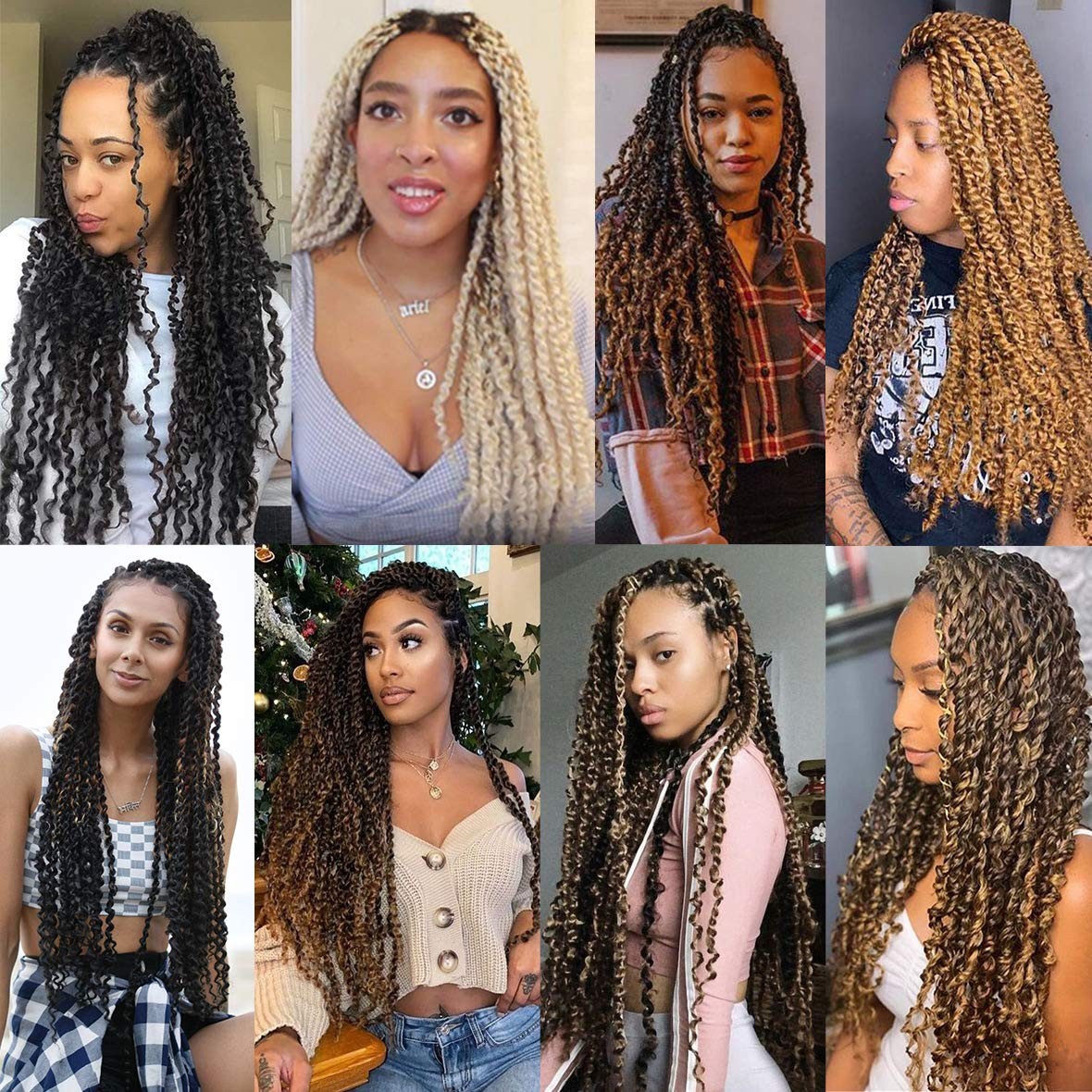 Leeven 24 Inch Passion Twist Hair Ombre Burgundy Water Wave Crochet Hair for Bla