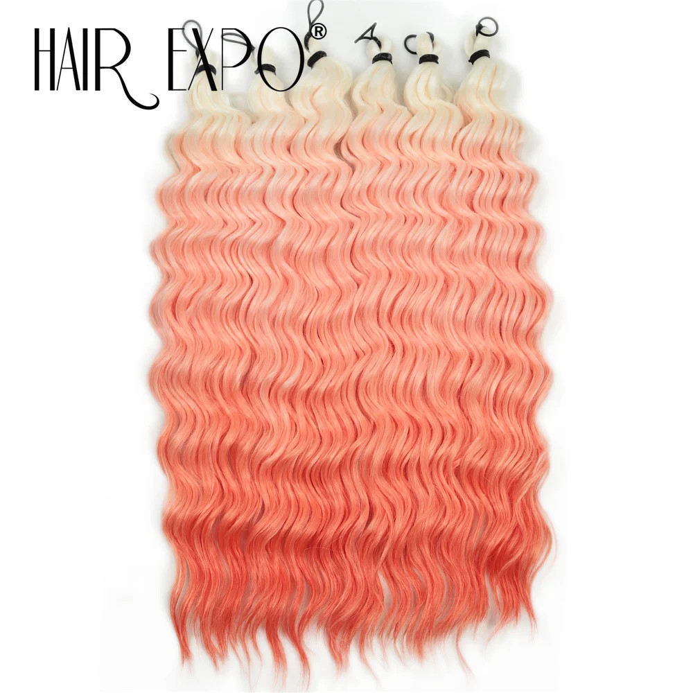 18 Inch Deep Wave Twist Crochet Hair Synthetic Ombre Rainbow Color Afro Curls