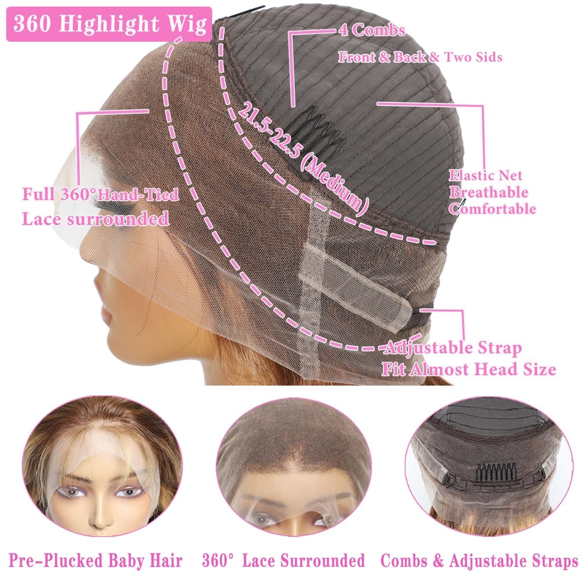 360 Lace Front Wigs Human Hair Full Lace Human hair Wigs Ombre Lace Frontal 1…