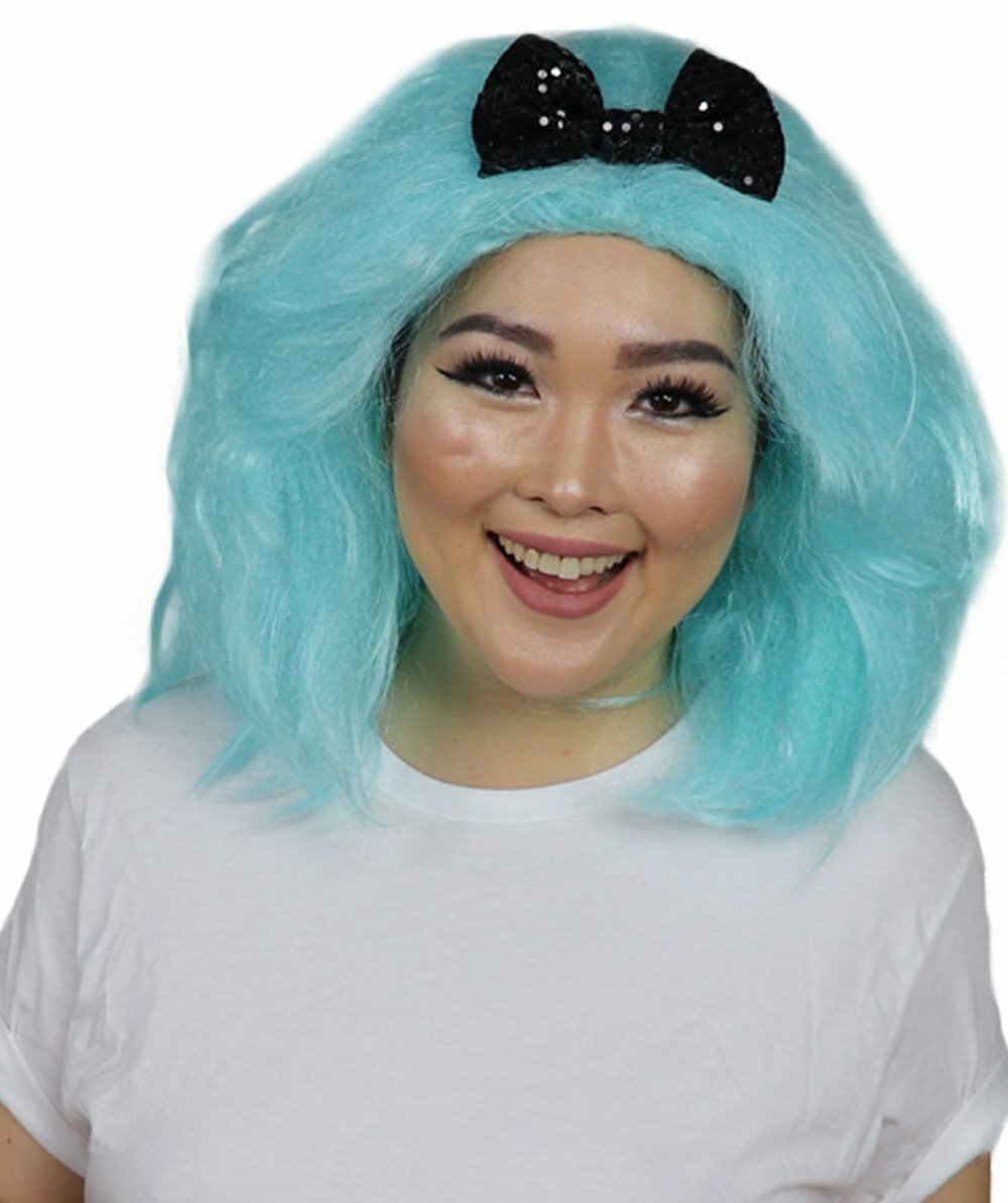 Womens Clown Wig with Bow, Jumbo Super Size Wig, Premium Breathable Capless Cap