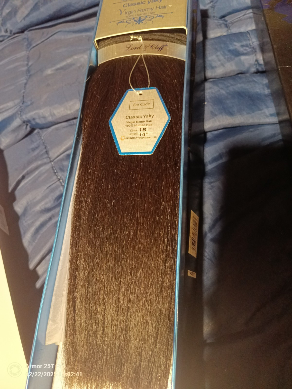 Lord And Cliff 100% Human Hair, Yaki Virgin Remy Color 1B, 10″