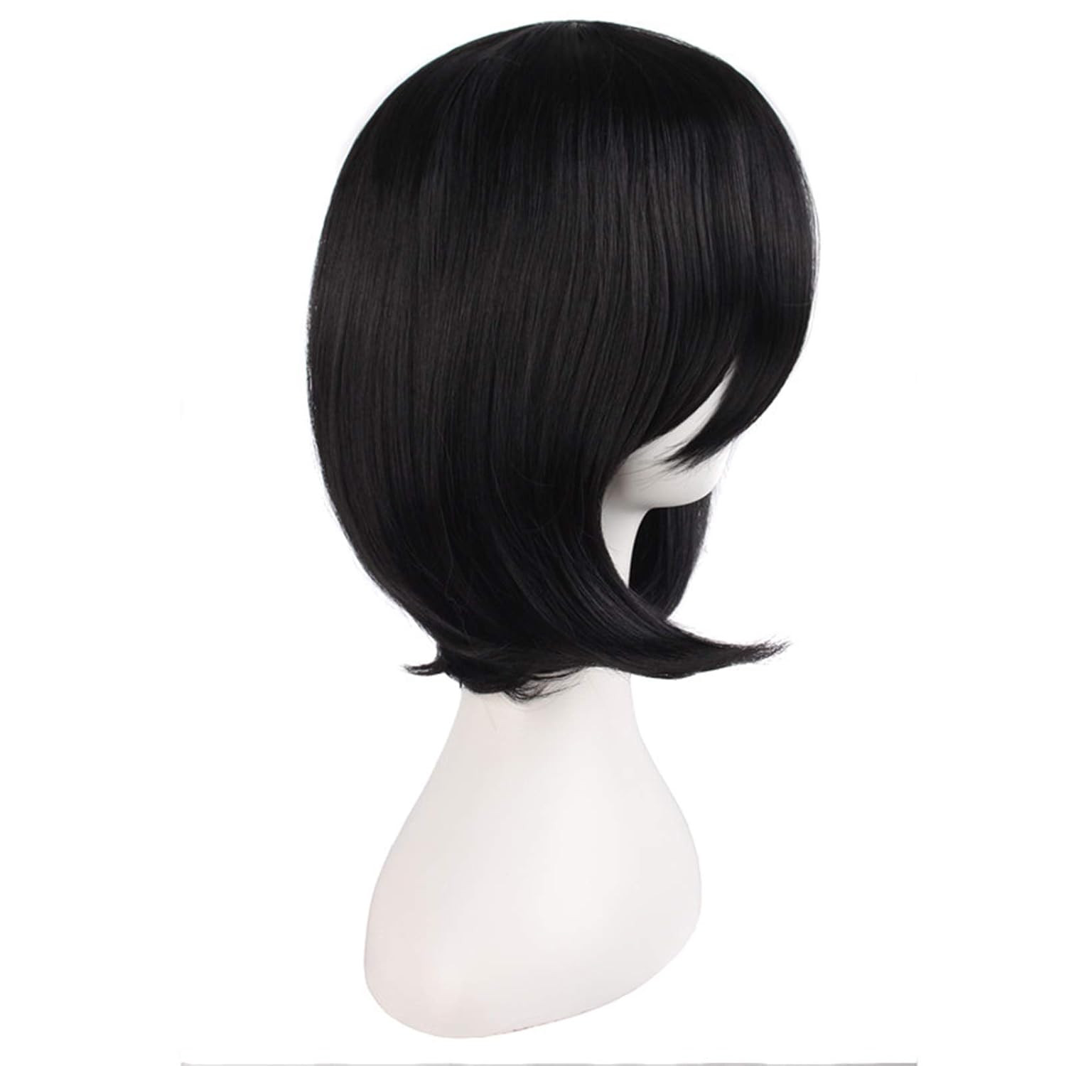 14″/35Cm Female Models Medium Length Straight Hair Cosplay Wigs（Black）
