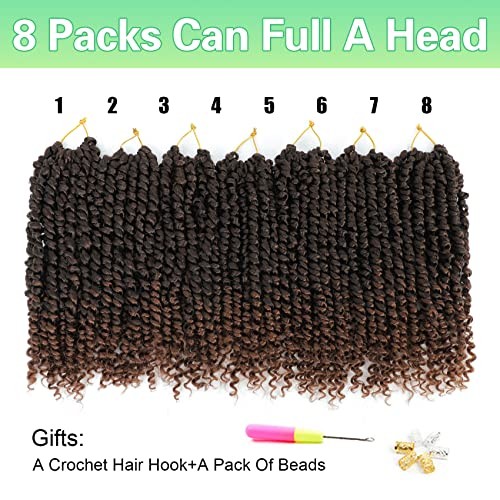 Passion Twist Crochet Hair 10Inch Passion Twist Hair 8 10 Inch (Pack of 8) T30