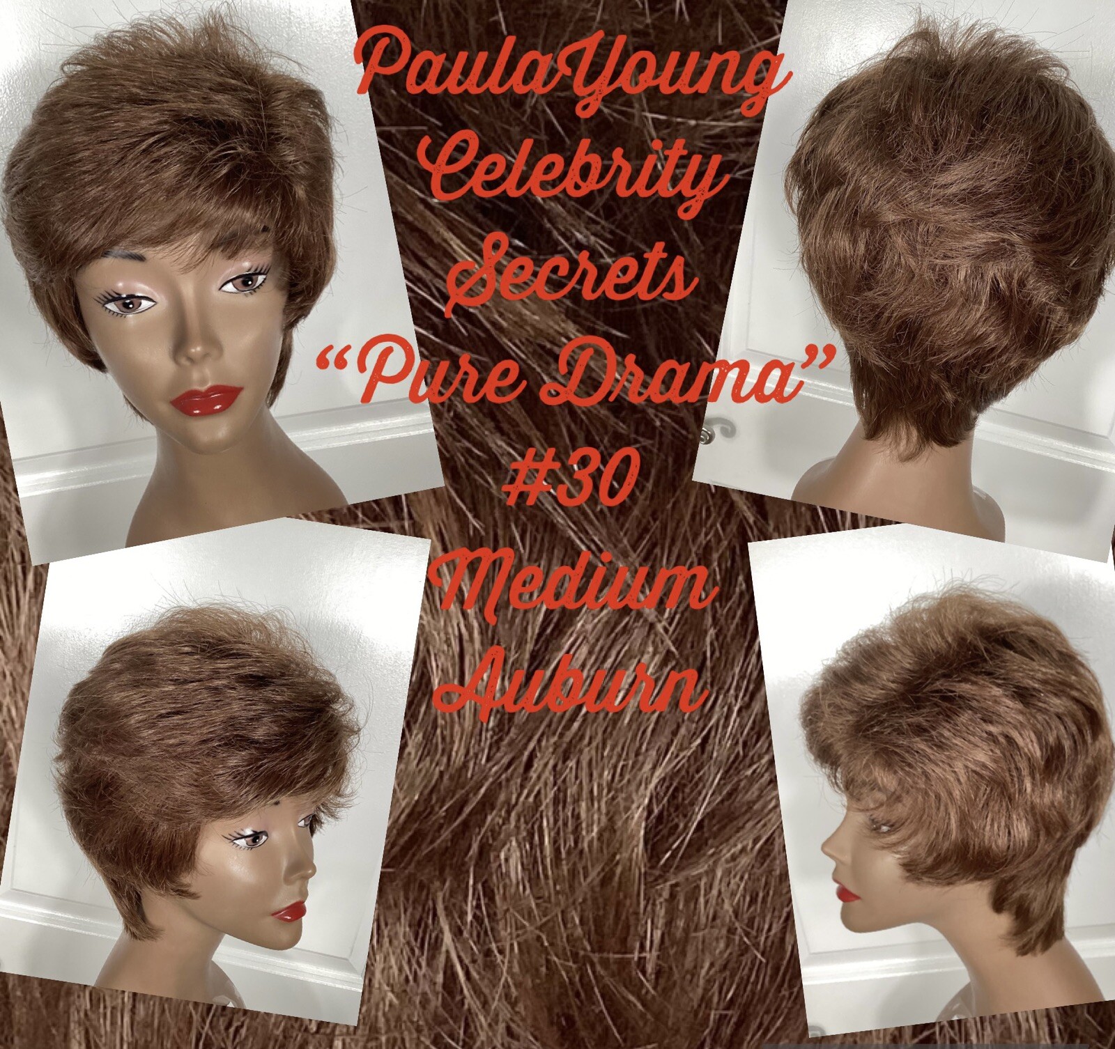 Paula Young Celebrity Secrets Wig PURE DRAMA Auburn Sz Average Clean Good Cond.