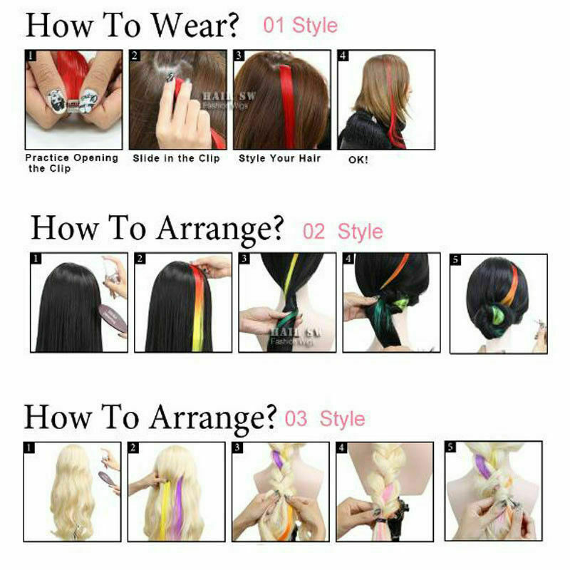 Good Hair Extensions Straight Synthetic Colored Chips In Cosplay Party Gift Hair