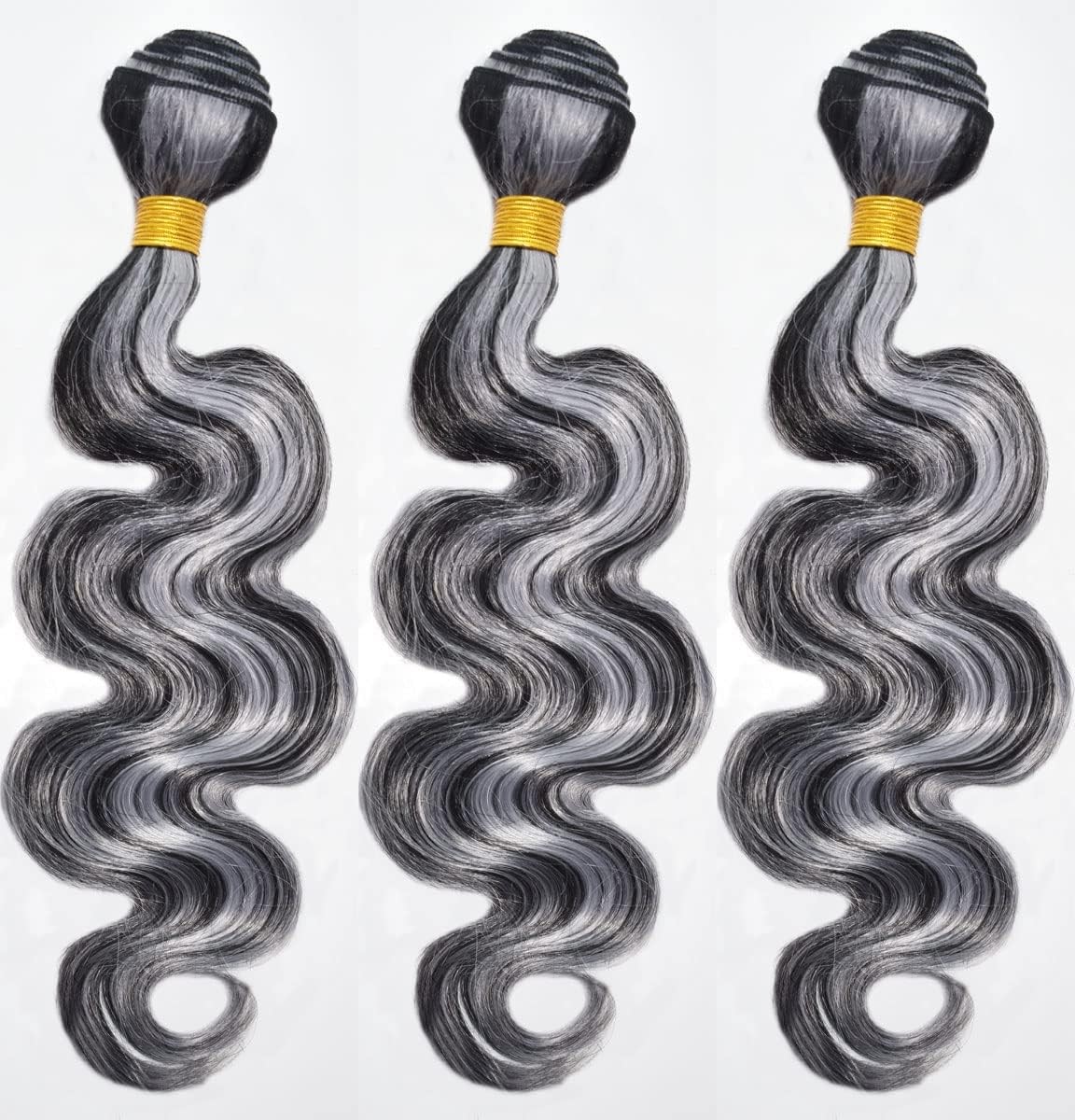 Condescension 300G P1B/Grey Human Hair Bundles 10 12 14 Inch Body Wave