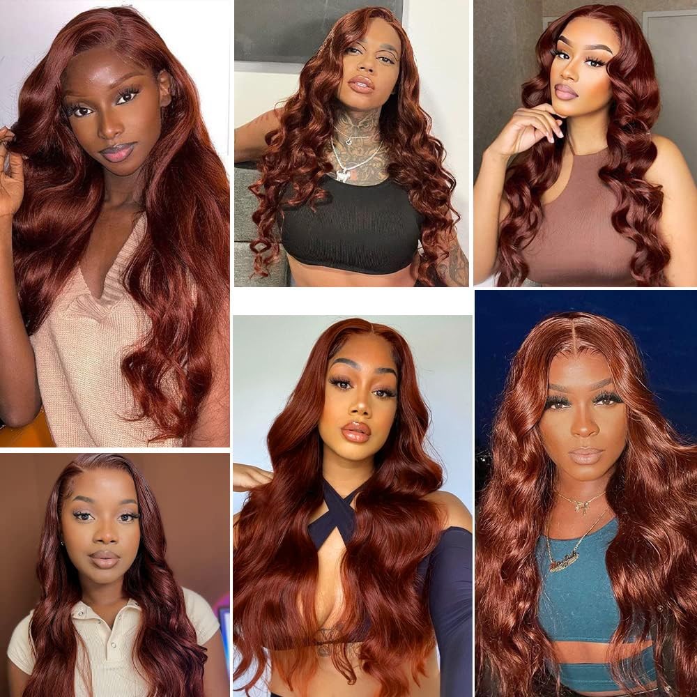 32 Inch Color 33 Bundles Human Hair Auburn Body Wave Bundles Huxowax Peruvian Vi