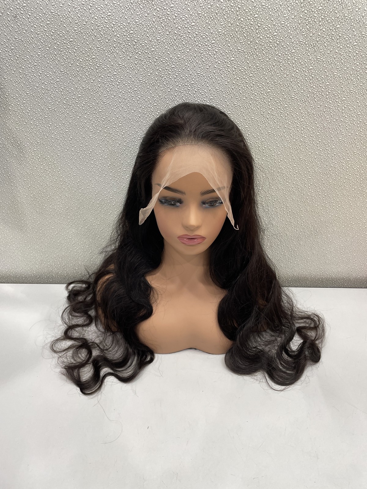 Geeta Hair Natural Black Wavy Human Hair Lace Front Wig, 30″