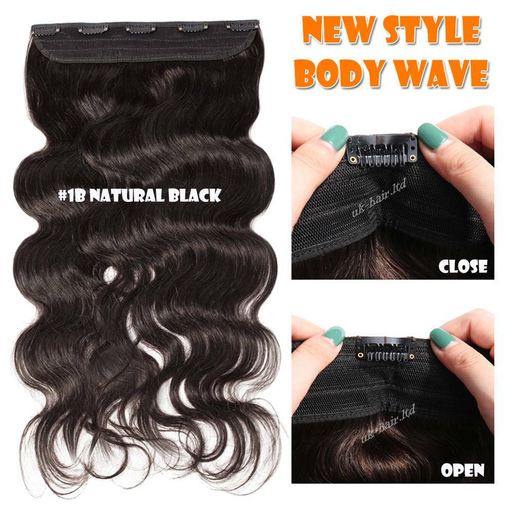 Russian 100% Remy Human Hair Extensions One Piece Clip In 3/4Full Head Weft Long