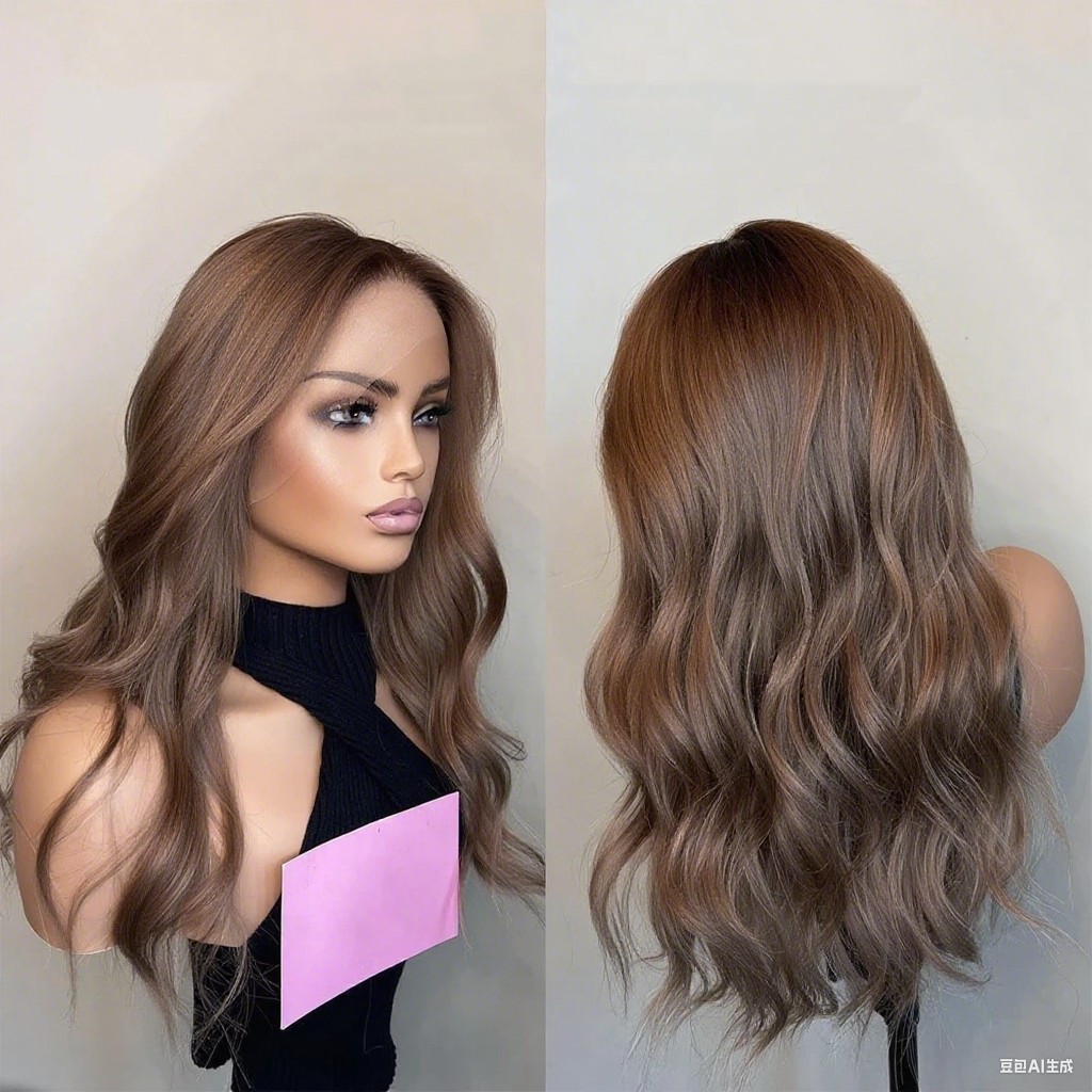 Warm Brown Light Brown Body Wave Lace Front Human Hair Wigs Pre Plucked