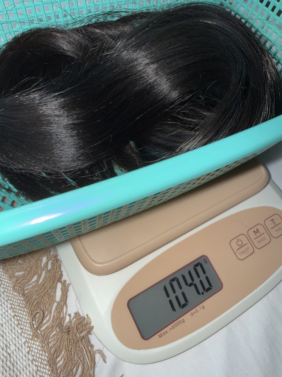 22″ 104g Real Human Hair Ponytail Natural Black Single Donor A128