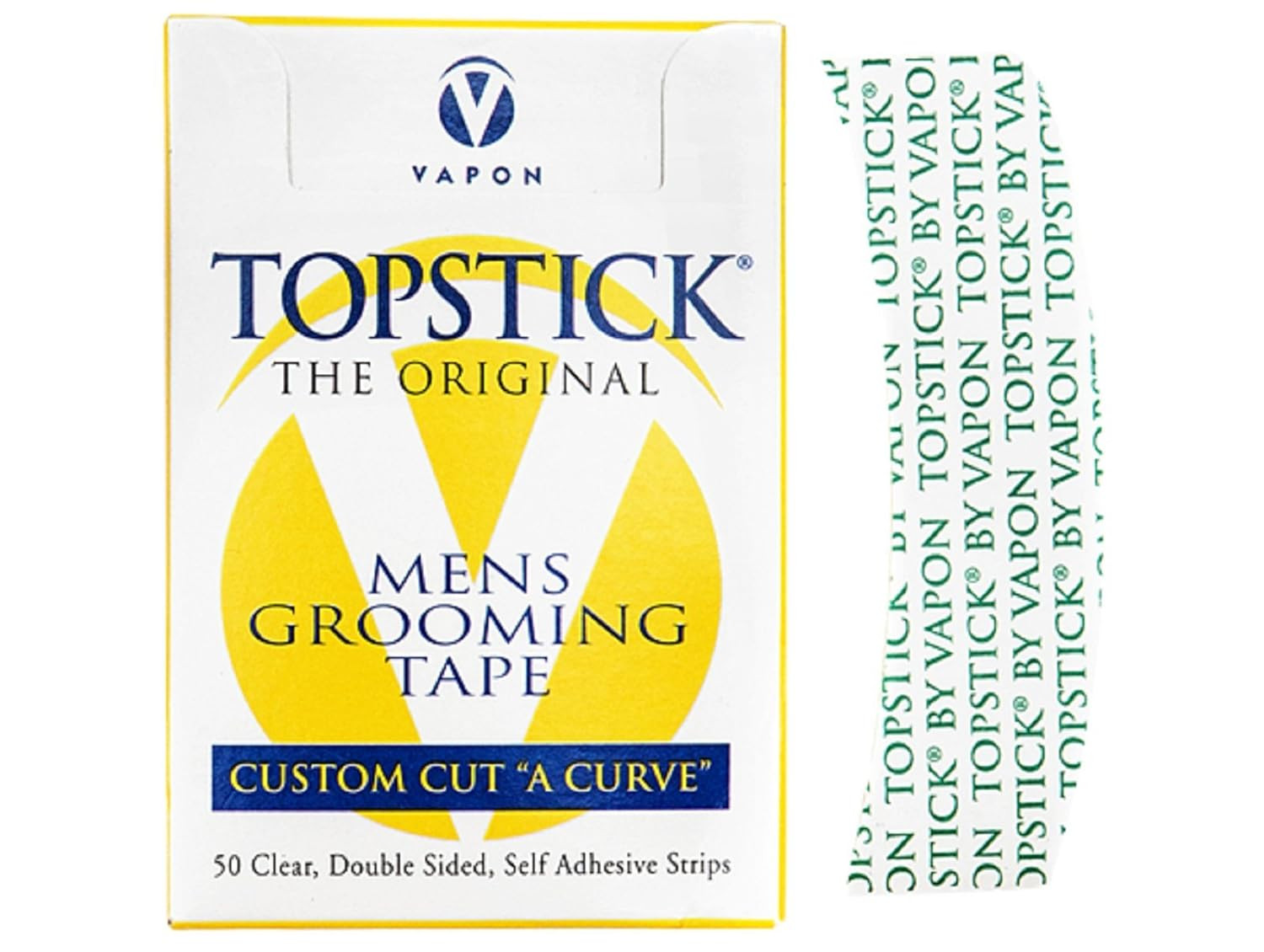 Topstick The Original Custom Cut “A Curve”Men’s Grooming Tape – 50 Strips Box