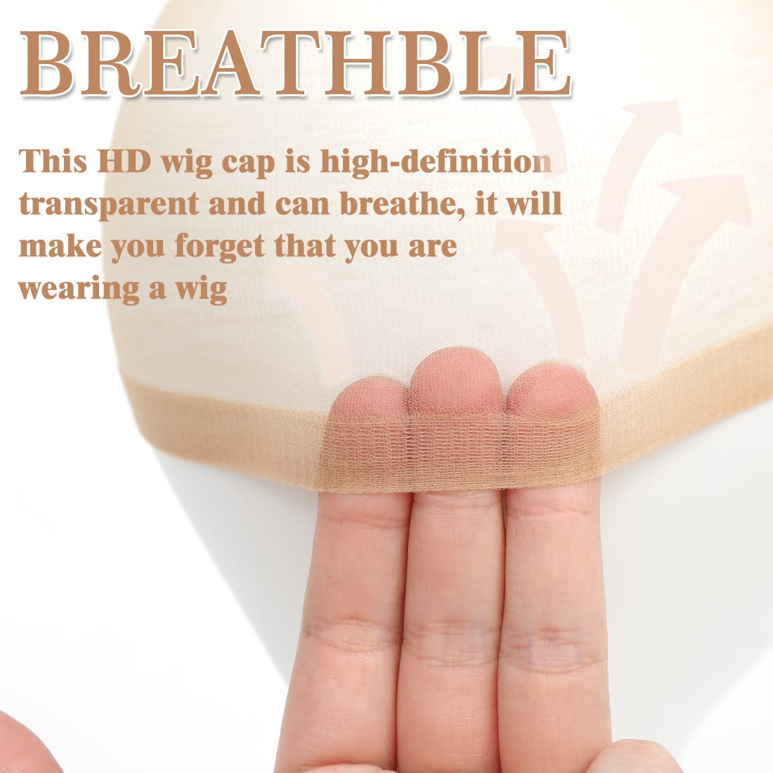 10 Pcs Transparent HD Wig Cap, Thin Nylon Cap for Women, Suitable for Parties, W