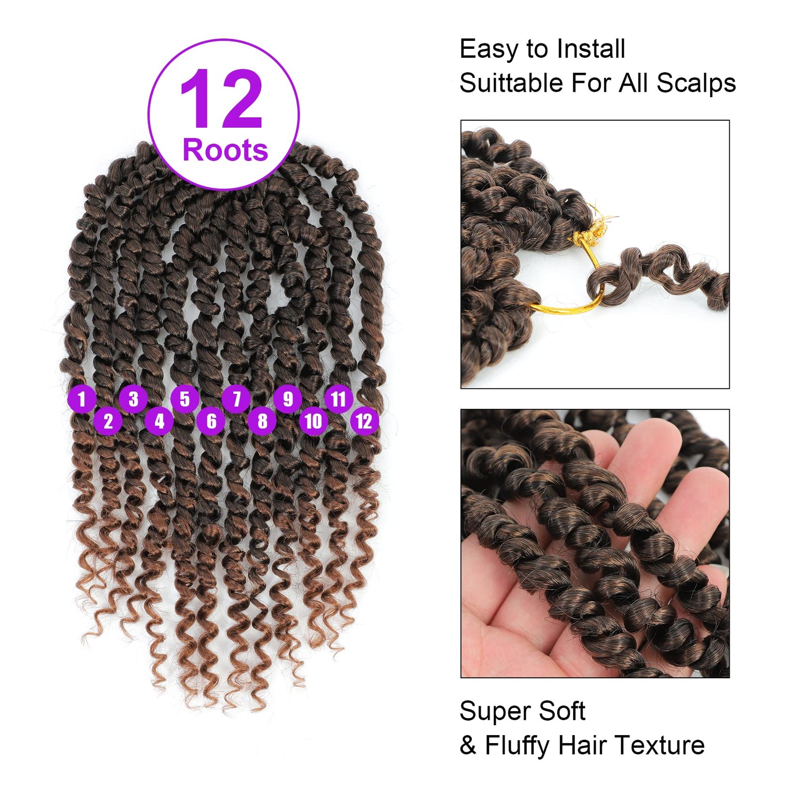 Passion Twist Crochet Hair 10Inch Passion Twist Hair 8 Packs Pre Looped Short Pa