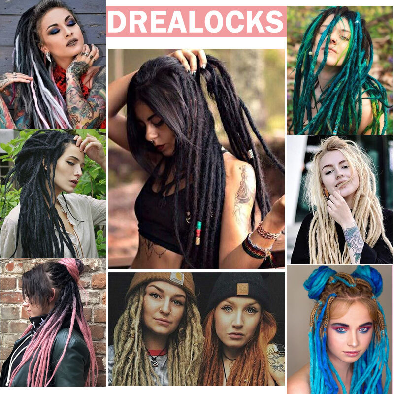 20 Inch 24 Inch Pre-Looped Dreadlocks SE Dreads Locs Synthetic Hair Extensions