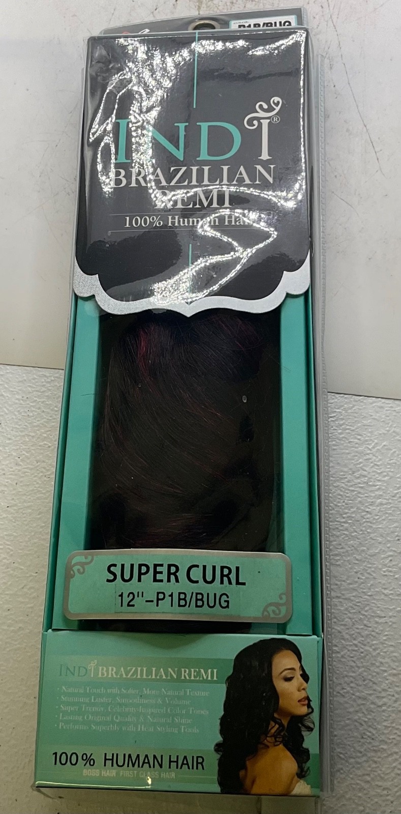 Bobbi Boss Indi Brazilian Remi 100% Human Hair Super Curl 12″ Color 1B/Burgundy