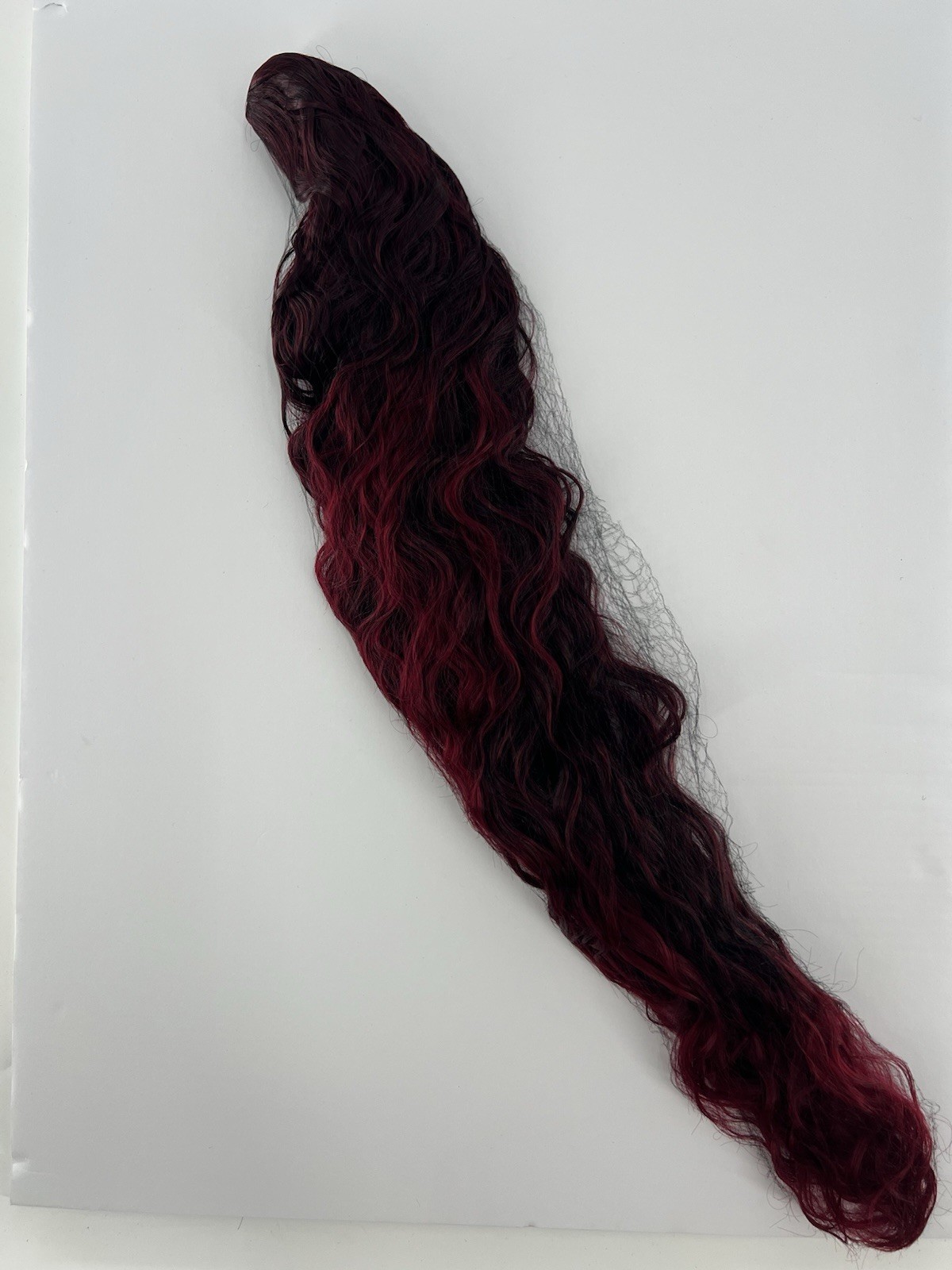 Burgundy Claw Clip Ponytail Hair Extension T1B/BUG Wavy 18″ Synthetic Hairpiece