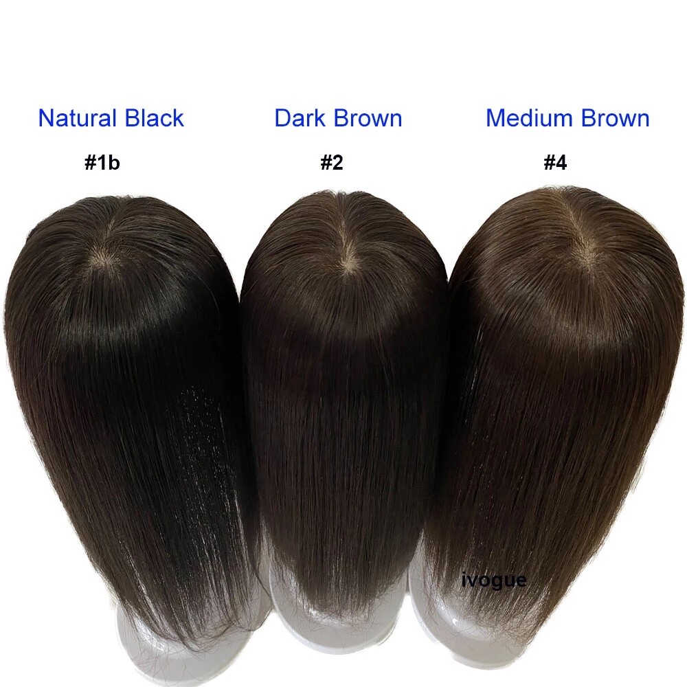 Silk Base Topper Virgin European Human Hair Toupee Hair Piece Natural Wave Women
