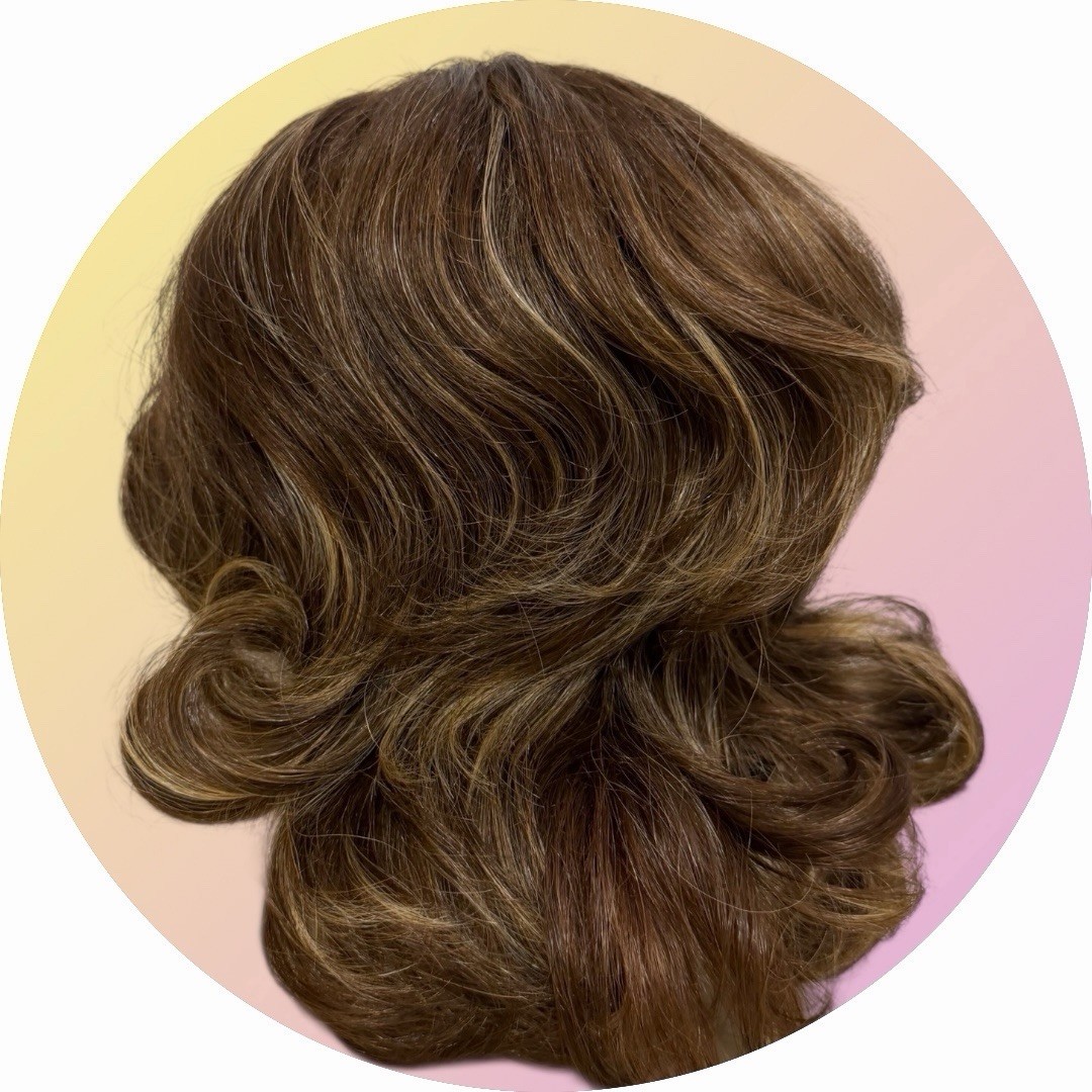 New $185 Tony of Beverly Elura Style:AMALI Color:COGNAC basic Highlights Bangs