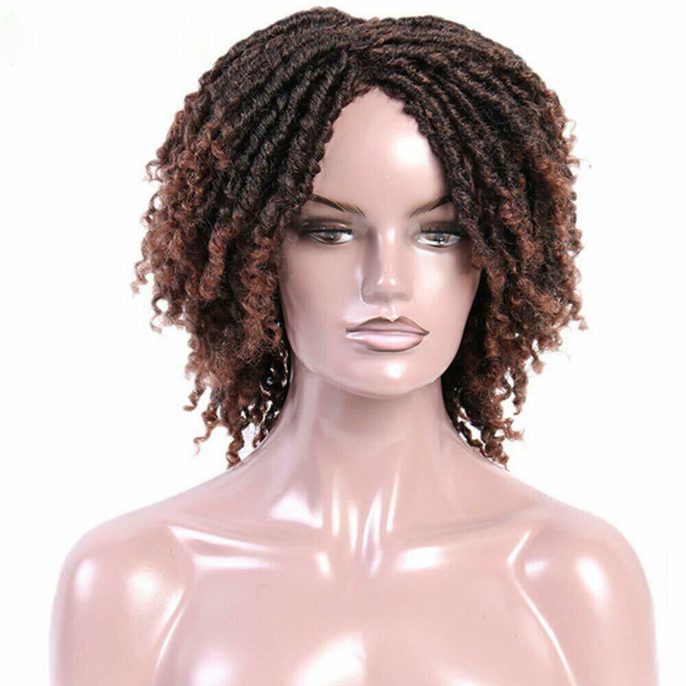 Dreadlock Braided Wig Crochet Twist Brown Wigs for Black Women with 20pcs beads