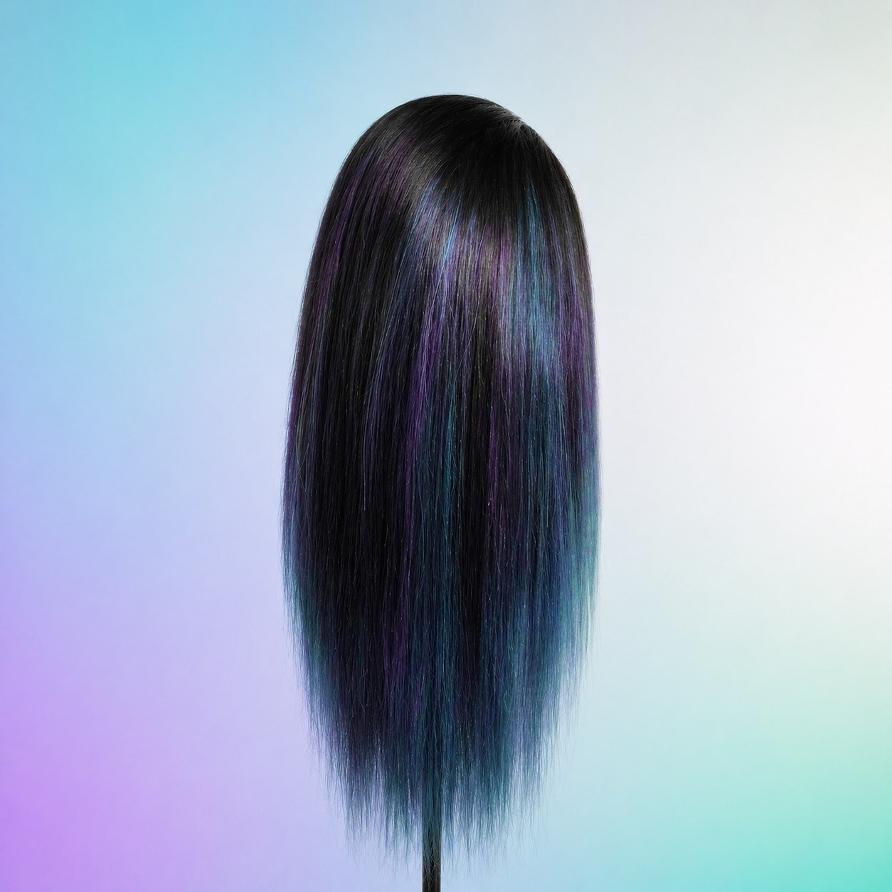 Mermaid Human Hair Scene Wig, 26 Inch 13×6 Lace Front Cyber Rave Emo Goth Y2K