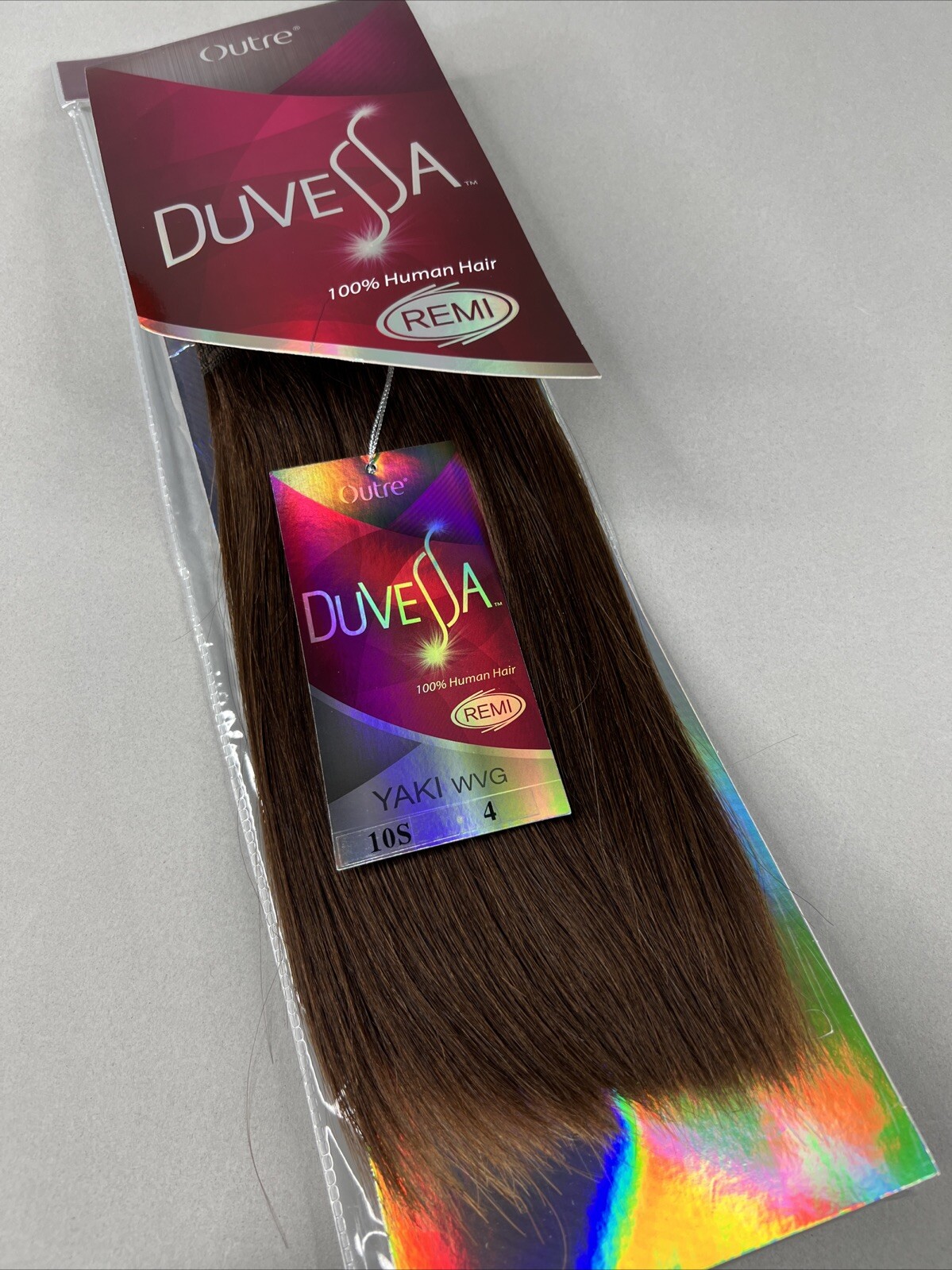 10s 9” Yaki Straight #4 Dark Brown Duvessa Remi 100% Human Hair Track Extensions