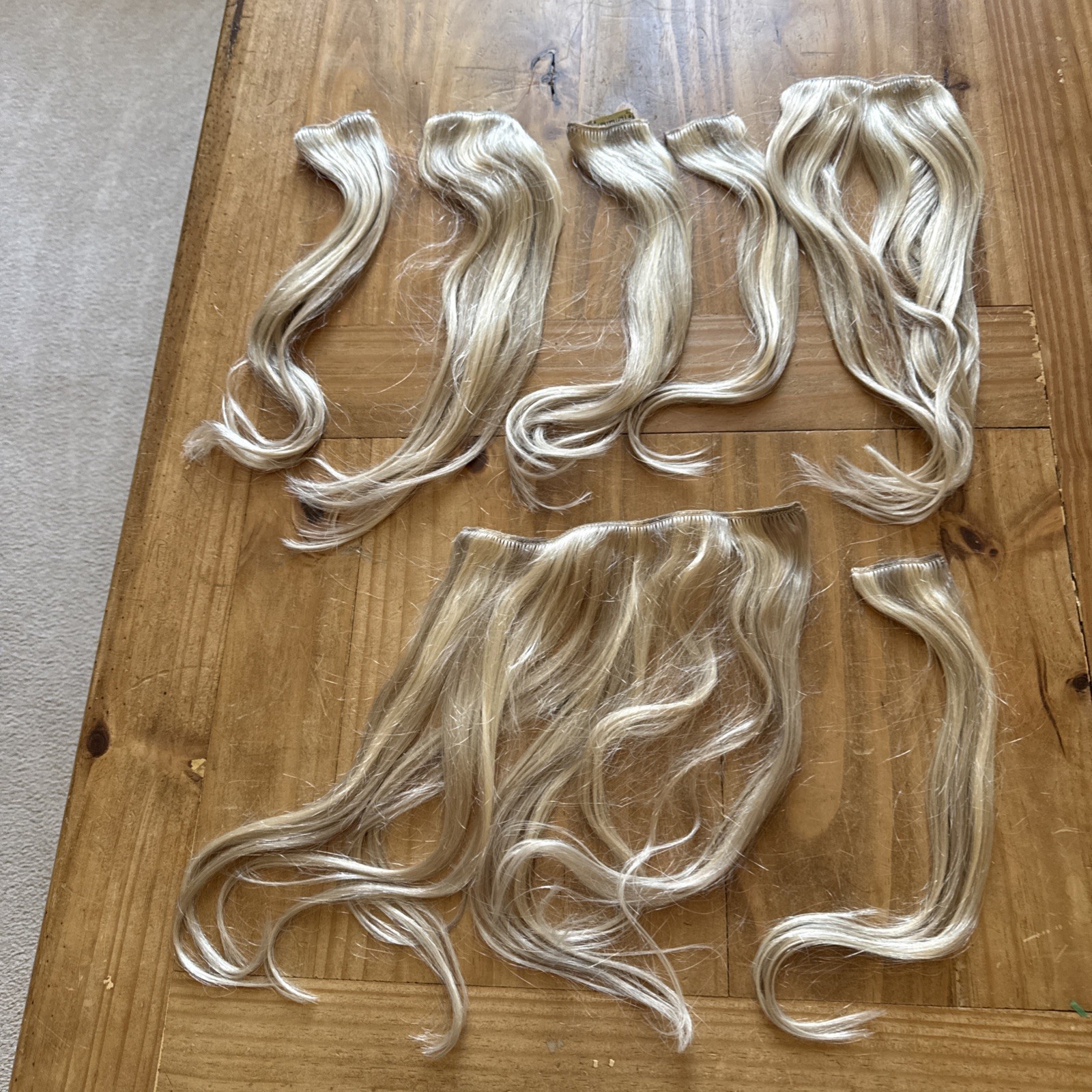 Goo Goo Human hair bundle 7 Piece Light Blonde With Ash Highlights 361