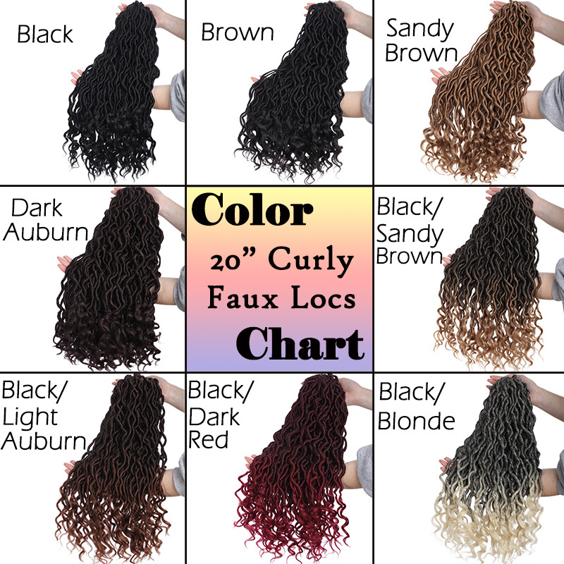 5 Pack = 120s Goddess Faux Locs Dreadlocks Twist Crochet Braids Hair Extensions