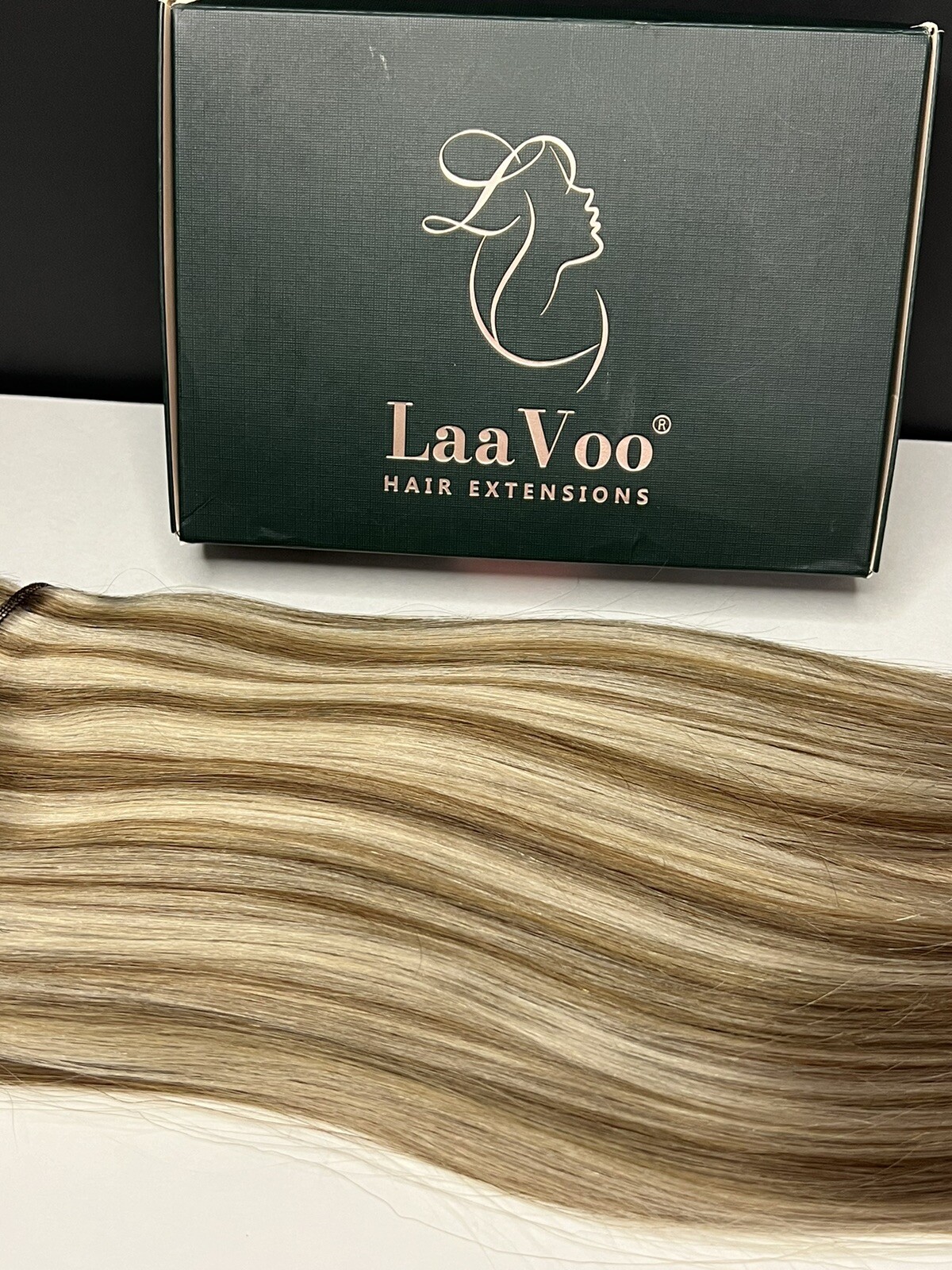 14 INCH LaaVoo REMY HUMAN HAIR WEFT – 80G LIGHT BROWN/ BLONDE HIGHLIGHTS #P8/60
