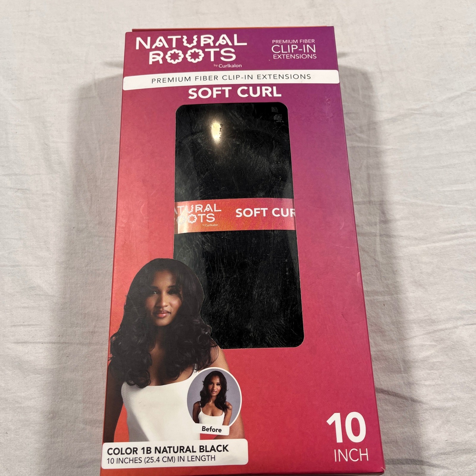 Natural Roots Clip-In Extensions Women 10″ Natural Black NEW Soft Curl Synthetic